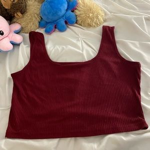 Maroon Cropped Tank Top